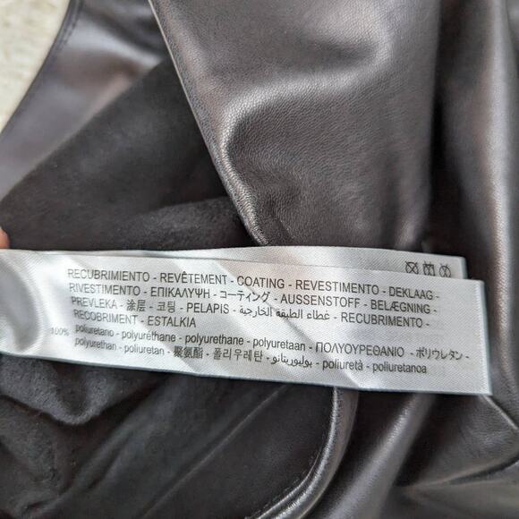 Zara High Rise Faux Leather Pants with Cargo Pockets and Snap Ankles Black Small - Picture 6 of 14